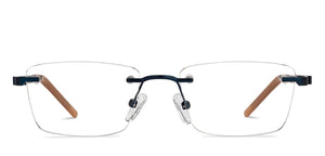 Blue Square Rimless Unisex Eyeglasses by Lenskart Air-211056