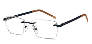Blue Square Rimless Unisex Eyeglasses by Lenskart Air-211056