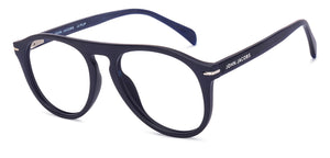 Blue Aviator Full Rim Unisex Eyeglasses by John Jacobs-218234