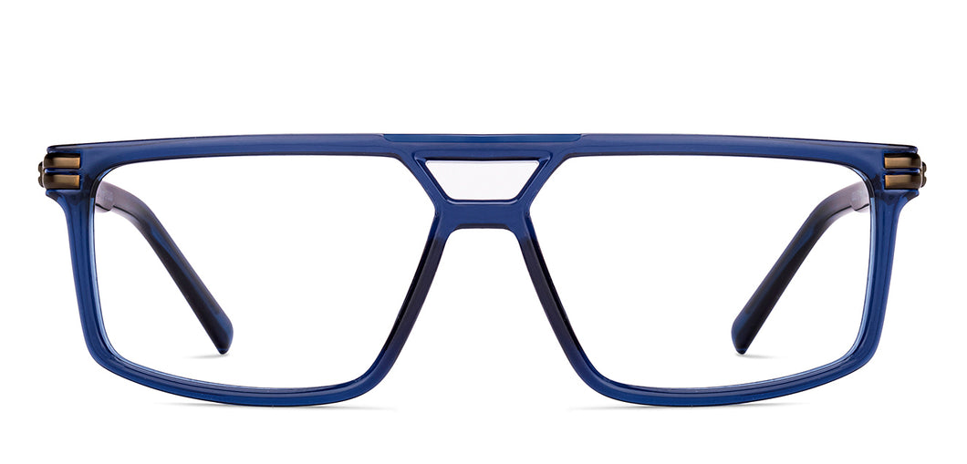 Blue Geometric Full Rim Unisex Eyeglasses by Lenskart STUDIO-222273