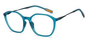 Blue Geometric Full Rim Unisex Eyeglasses by Lenskart Air-211443