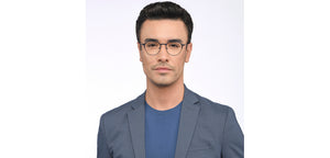 Blue Geometric Full Rim Unisex Eyeglasses by Vincent Chase Online-207367