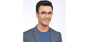 Blue Geometric Full Rim Unisex Eyeglasses by Vincent Chase Online-207367
