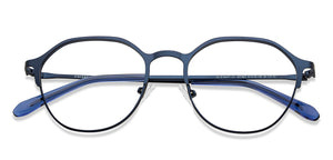 Blue Geometric Full Rim Unisex Eyeglasses by Vincent Chase Online-207367