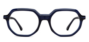 Blue Hexagonal Full Rim Unisex Eyeglasses by John Jacobs-215743