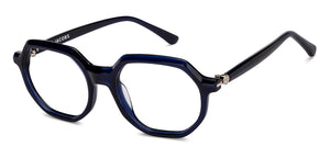 Blue Hexagonal Full Rim Unisex Eyeglasses by John Jacobs-215743