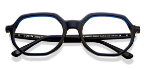 Blue Hexagonal Full Rim Unisex Eyeglasses by John Jacobs-215743