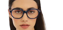 Load image into Gallery viewer, Blue Hexagonal Full Rim Unisex Eyeglasses by John Jacobs-215743