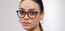 Load image into Gallery viewer, Blue Rectangle Full Rim Unisex Eyeglasses by John Jacobs-225397