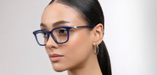 Load image into Gallery viewer, Blue Rectangle Full Rim Unisex Eyeglasses by John Jacobs-225397