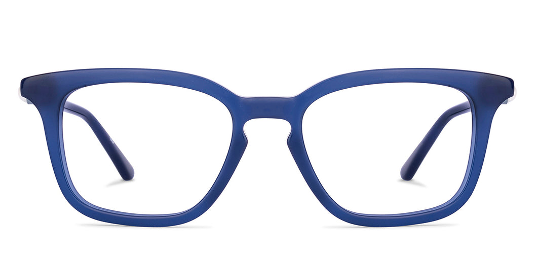 Blue Rectangle Full Rim Unisex Eyeglasses by John Jacobs-225397