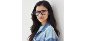 Blue Rectangle Full Rim Unisex Eyeglasses by Vincent Chase-229437