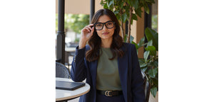Blue Rectangle Full Rim Unisex Eyeglasses by Vincent Chase-229437