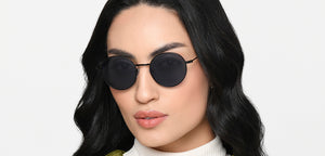 Black Round Full Rim Unisex Sunglasses by Lenskart STUDIO-218092