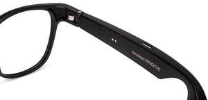Black Wayfarer Full Rim Unisex Smart Glasses by Phonic-226131
