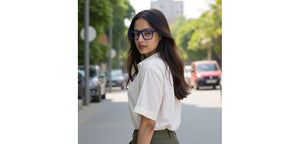 Blue Square Full Rim Unisex Eyeglasses by Vincent Chase-224521