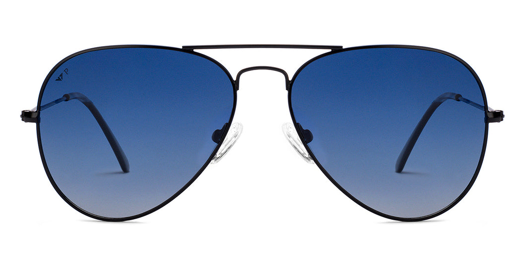 Black Aviator Full Rim Unisex Sunglasses by Vincent Chase Polarized-217631