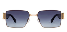 Load image into Gallery viewer, Gold Rectangle Full Rim Unisex Sunglasses by Vincent Chase Polarized-224454