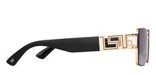 Load image into Gallery viewer, Gold Rectangle Full Rim Unisex Sunglasses by Vincent Chase Polarized-224454