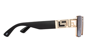 Gold Rectangle Full Rim Unisex Sunglasses by Vincent Chase Polarized-224454