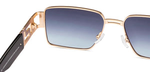 Gold Rectangle Full Rim Unisex Sunglasses by Vincent Chase Polarized-224454