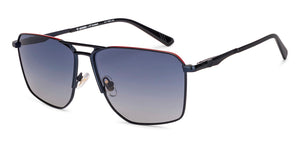 Navy Geometric Full Rim Unisex Sunglasses by Lenskart-235479