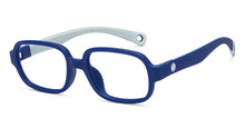 Load image into Gallery viewer, Blue Rectangle Full Rim Kids Eyeglasses by Hooper-210492