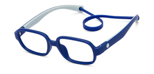 Blue Rectangle Full Rim Kids Eyeglasses by Hooper-210492