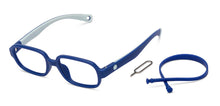 Load image into Gallery viewer, Blue Rectangle Full Rim Kids Eyeglasses by Hooper-210492