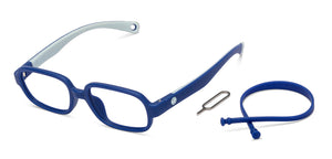 Blue Rectangle Full Rim Kids Eyeglasses by Hooper-210492