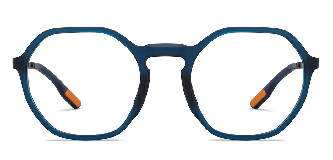 Blue Geometric Full Rim Unisex Eyeglasses by Lenskart Air-211431