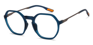 Blue Geometric Full Rim Unisex Eyeglasses by Lenskart Air-211431