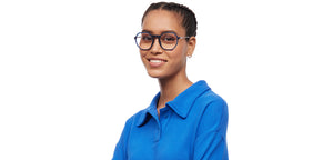 Blue Geometric Full Rim Unisex Eyeglasses by Lenskart Air-211431