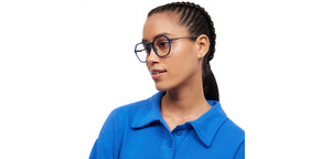 Blue Geometric Full Rim Unisex Eyeglasses by Lenskart Air-211431