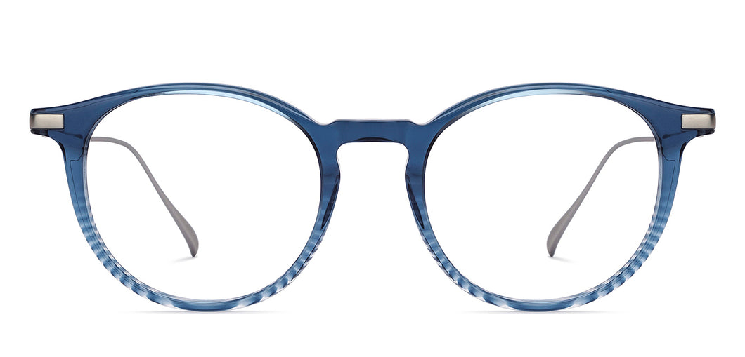 Blue Round Full Rim Unisex Eyeglasses by John Jacobs-152702