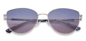 Silver Cat Eye Full Rim Women Sunglasses by John Jacobs-229409