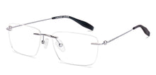 Load image into Gallery viewer, Blue Rectangle Rimless Unisex Eyeglasses by Vincent Chase-229218