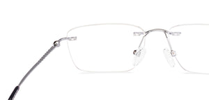 Blue Rectangle Rimless Unisex Eyeglasses by Vincent Chase-229218