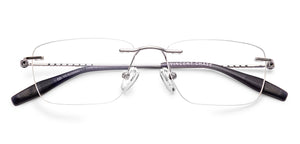 Blue Rectangle Rimless Unisex Eyeglasses by Vincent Chase-229218