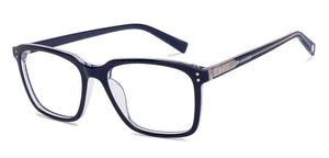 Blue Rectangle Full Rim Unisex Eyeglasses by John Jacobs-215572