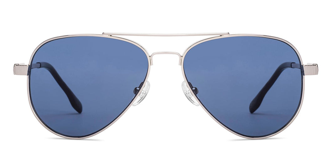 Silver Aviator Full Rim Unisex Sunglasses by John Jacobs-231641