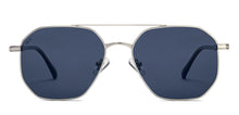 Load image into Gallery viewer, Silver Geometric Full Rim Unisex Sunglasses by Vincent Chase Polarized-213237