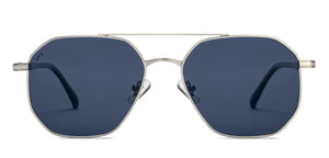 Silver Geometric Full Rim Unisex Sunglasses by Vincent Chase Polarized-213237
