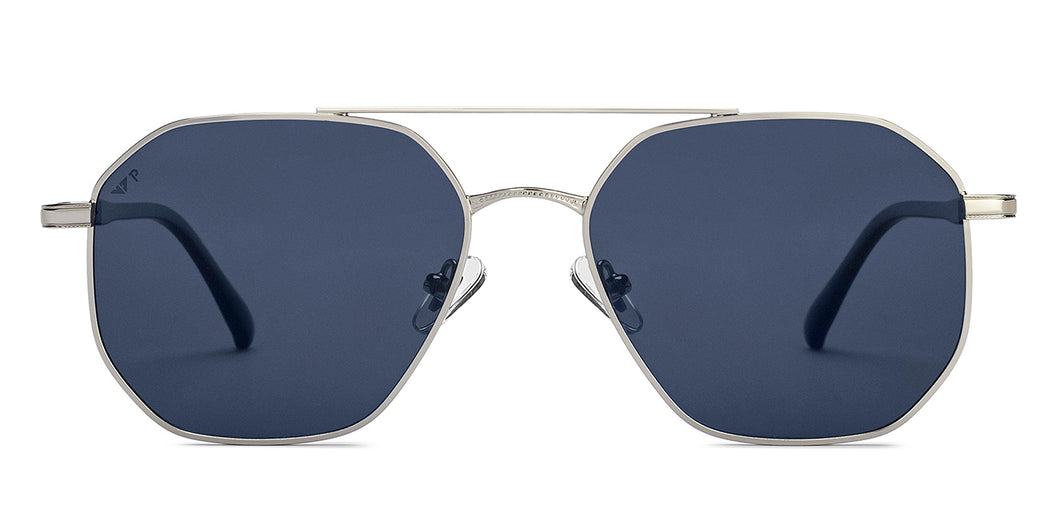 Silver Geometric Full Rim Unisex Sunglasses by Vincent Chase Polarized-213237
