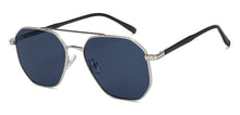 Load image into Gallery viewer, Silver Geometric Full Rim Unisex Sunglasses by Vincent Chase Polarized-213237