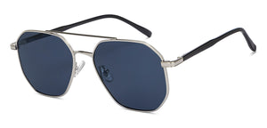 Silver Geometric Full Rim Unisex Sunglasses by Vincent Chase Polarized-213237