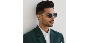 Silver Square Full Rim Unisex Sunglasses by John Jacobs-222524