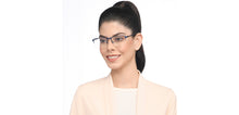 Load image into Gallery viewer, Blue Rectangle Half Rim Unisex Eyeglasses by Vincent Chase-207976