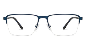 Blue Rectangle Half Rim Unisex Eyeglasses by Vincent Chase-207976