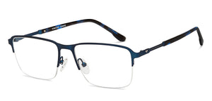 Blue Rectangle Half Rim Unisex Eyeglasses by Vincent Chase-207976